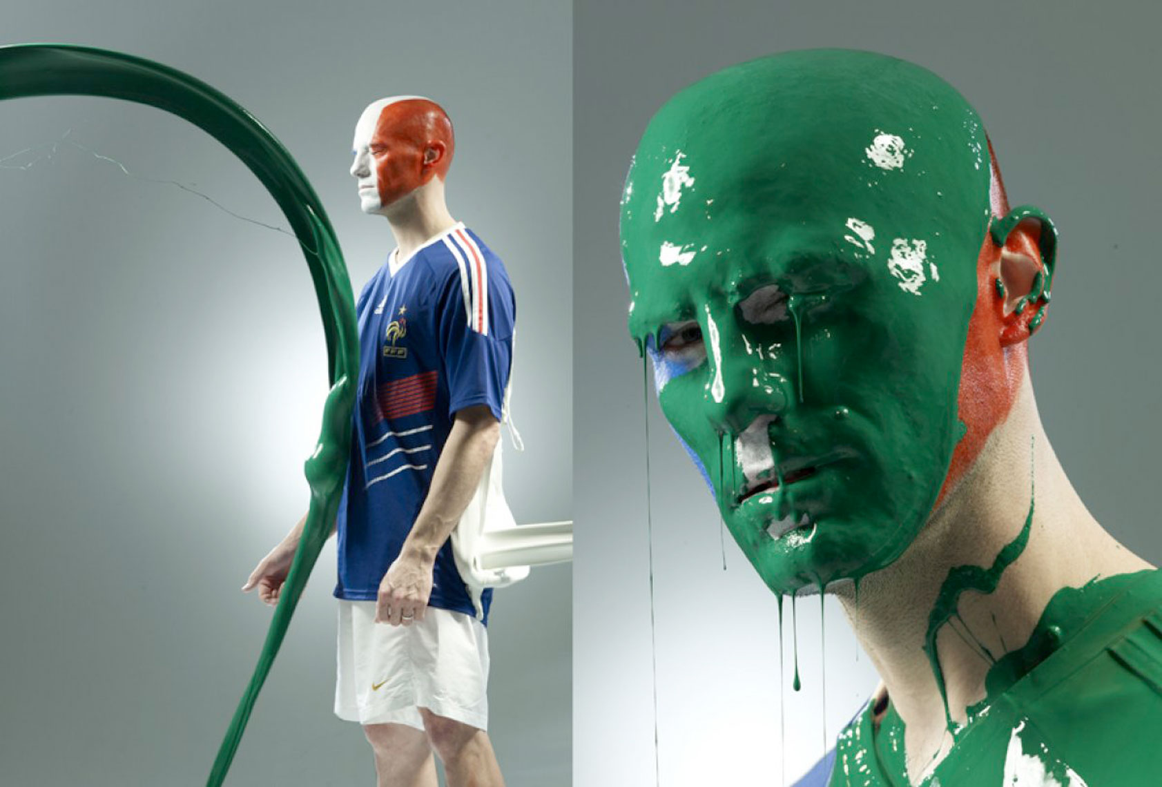 French Football soccer face paint fan photo by Monte Isom paint splash