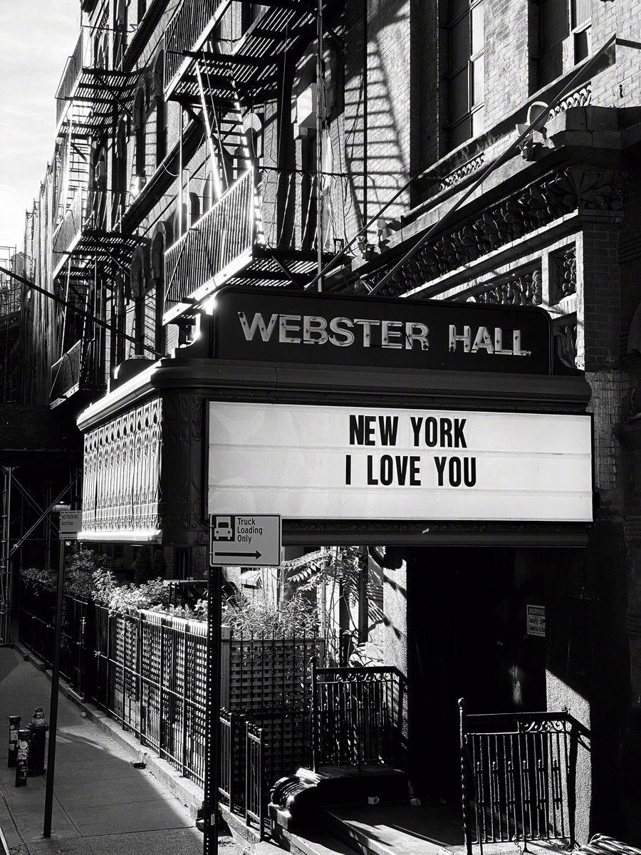 Webster hall Sign New York I love You during Coronavirus pandemic
