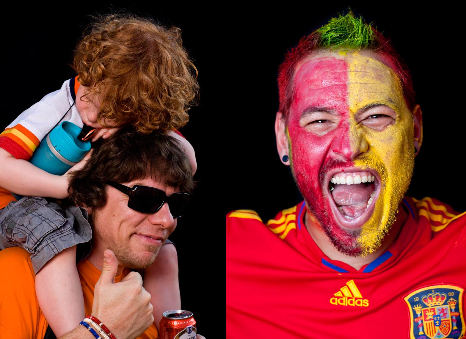 Holland and Spain World Cup Soccer fans