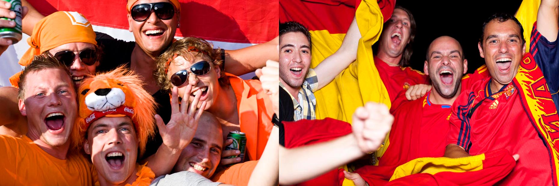 Holland and Spain World Cup Soccer fans