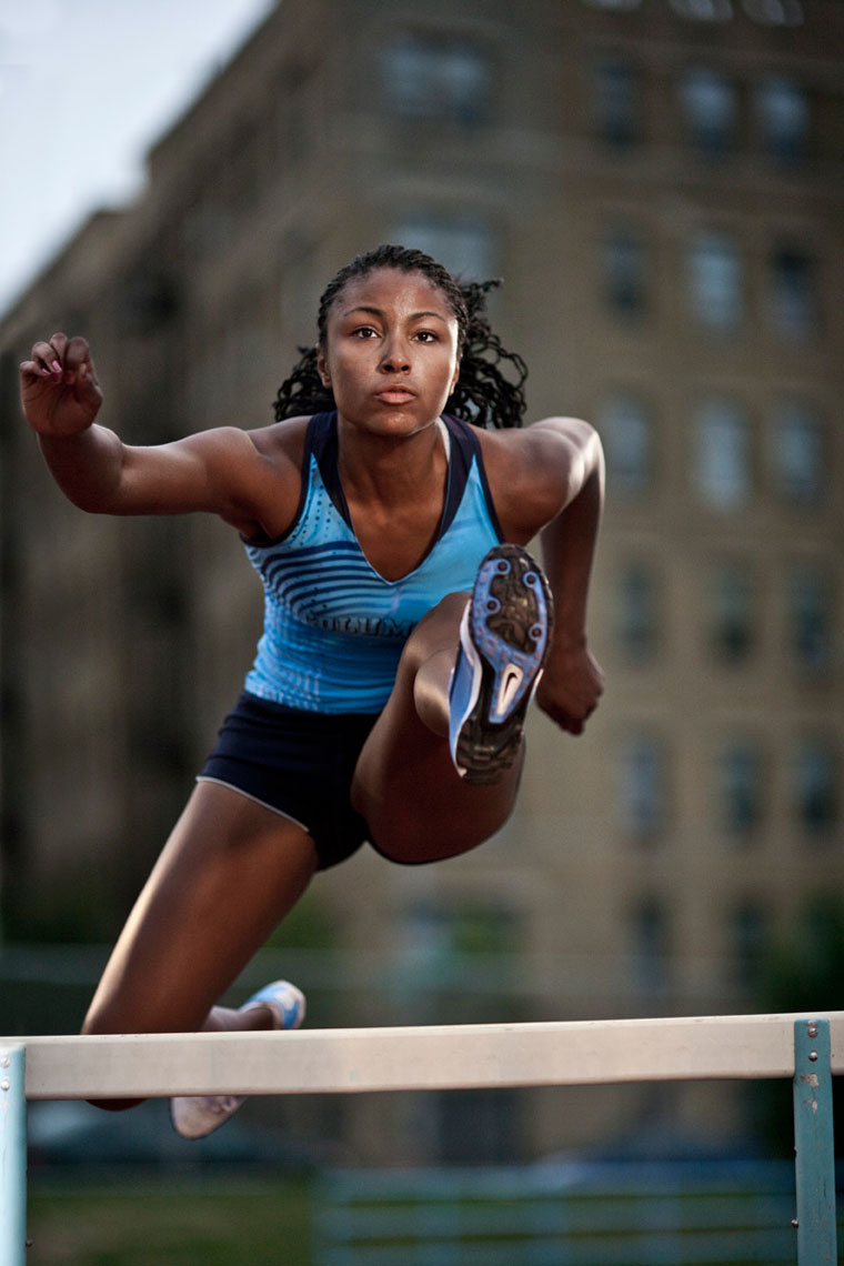 female Track and field hurdler photo by monte isom